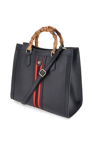 Schwarze Umhängetasche mit goldenen Double Check 18247-3