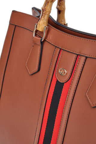 Borsa a Spalla Cuoio con dettagli Dorati Double Check 18247-3