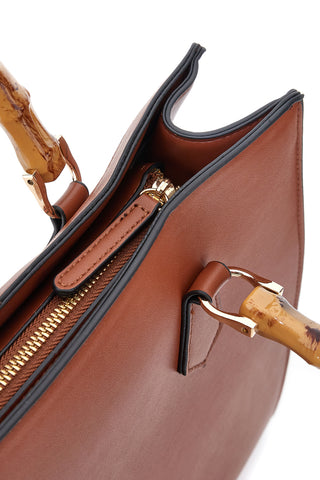 Borsa a Spalla Cuoio con dettagli Dorati Double Check 18247-3