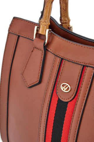 Borsa a Tracolla Cuoio con dettagli Dorati e Manico Rimovibile Double Check 18244-4