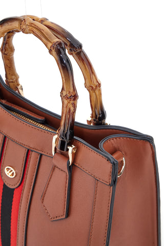 Borsa a Tracolla Cuoio con dettagli Dorati e Manico Rimovibile Double Check 18244-4