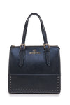 Schwarze Handtasche mit goldenen Details und Doppelgriff DOUBLE CHECK 18242-1