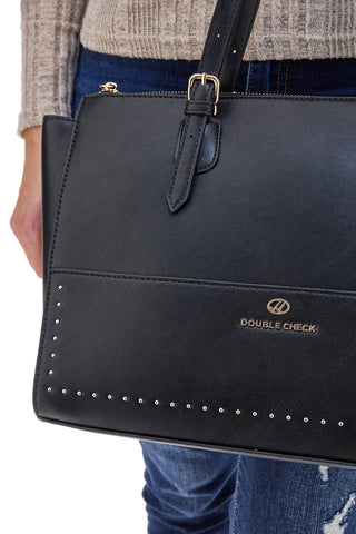 Schwarze Umhängetasche DOUBLE CHECK 18242-2