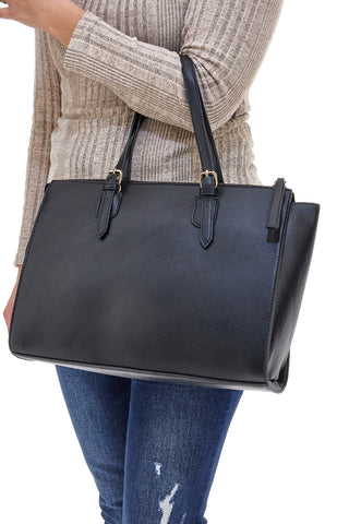 Schwarze Umhängetasche DOUBLE CHECK 18242-2