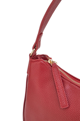Rote Umhängetasche mit goldenen Doppelkarodetails 18244-4