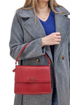 Borsa a Tracolla Rossa con dettagli Dorati Double Check 1824C