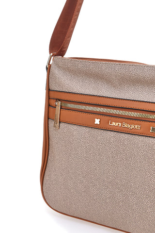 Borsa a Tracolla Marrone Con Zip Laura Biagiotti 25S-104-3
