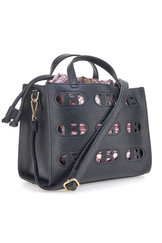 Schwarze Handtasche mit farbiger Innentasche LAURA BIAGIOTTI RICKIE