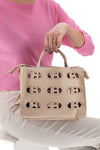 Naturfarbene Handtasche mit farbiger Innentasche LAURA BIAGIOTTI RICKIE