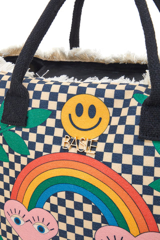Borsa mare multicolor con stampa arcobaleno e dettagli pop Basile CLASSBA23621