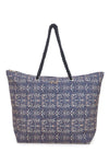 Blaue Strandtasche mit Animalprint und Seilgriffen Basile BA23632