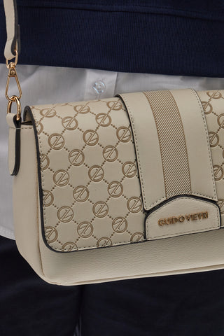 Beige rechteckige Umhängetasche GUIDO VIETRI K30.357.B016