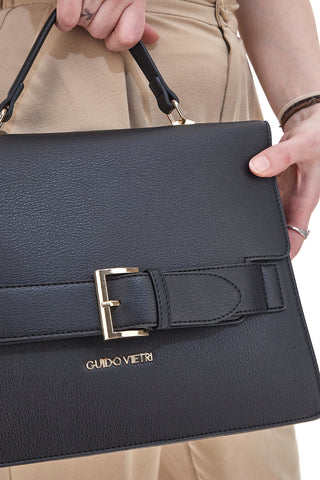 Schwarze Handtasche mit abnehmbarem Schultergurt Guido Vietri TRIK30,363,B029