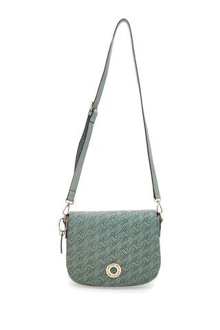 Borsa a tracolla verde con logo all over Cotton Belt K19,012,B011
