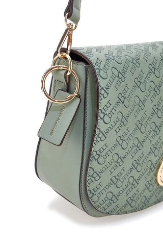 Borsa a tracolla verde con logo all over Cotton Belt K19,012,B011