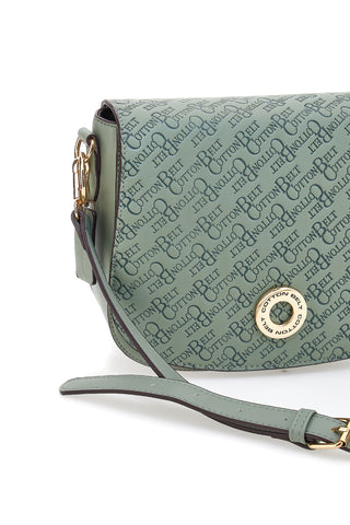Borsa a tracolla verde con logo all over Cotton Belt K19,012,B011