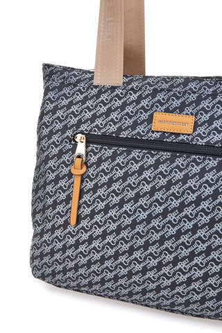 Schwarze Tasche mit Monogramm-Print und Stoffgriffen Cotton Belt K19038B001