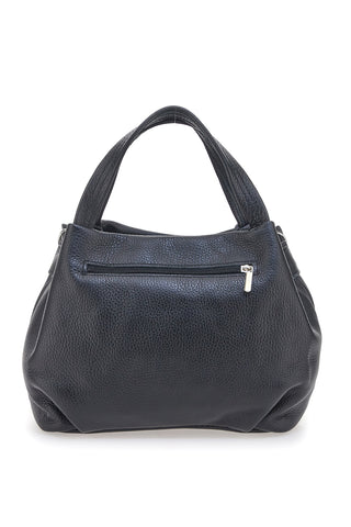 Schwarze Handtasche mit abnehmbarem Schultergurt, 100 % echtes Leder, neue Tasche 304