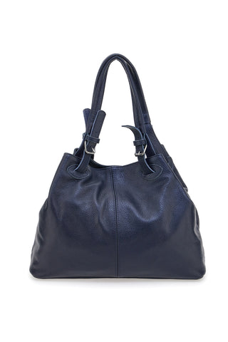 Blaue Schultertasche aus echtem Leder NB 021