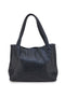 Schwarze Schultertasche aus echtem Leder mit Doppelgriff, NEUE TASCHE 022