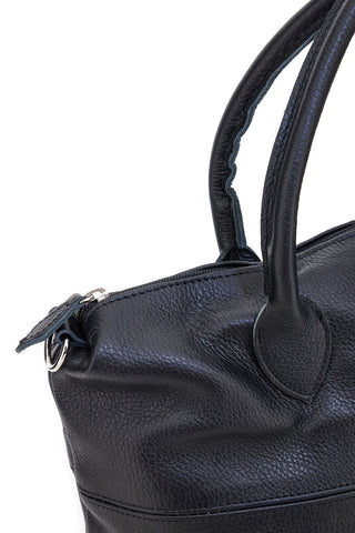 Schwarze Handtasche aus echtem Leder, NEU, TASCHE 020