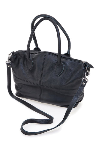 Schwarze Handtasche aus echtem Leder, NEU, TASCHE 020