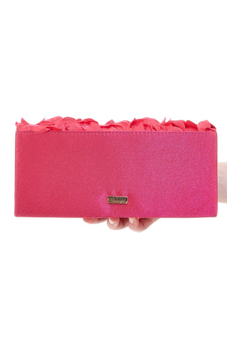 Pochette Fuxia con Fiori Applicati e Catena Dorata Removibile COVERI COLLECTION 0149-A