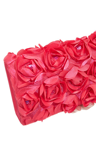 Pochette Fuxia con Fiori Applicati e Catena Dorata Removibile COVERI COLLECTION 0149-A