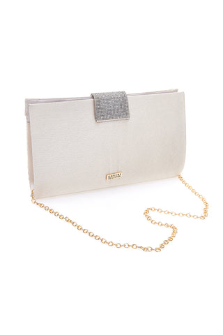 Beige Clutch mit Glitzerverschluss Coveri SERA0149