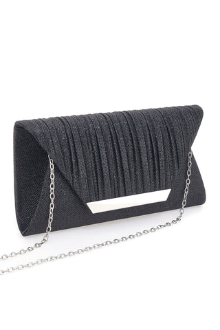Pochette Nera Effetto Brillantinato con Calamita e Tracolla Rimovibile COVERI COLLECTION 0149-F