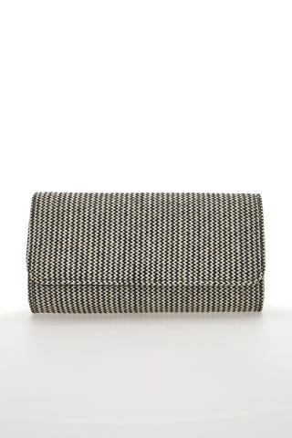 Pochette Effetto Paglia Intrecciata Bianca e Nera COVERI COLLECTION 0149-H