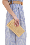 Cluch Beige Effetto Paglia Con Catena Rimovibile COVERI COLLECTION 0149-I