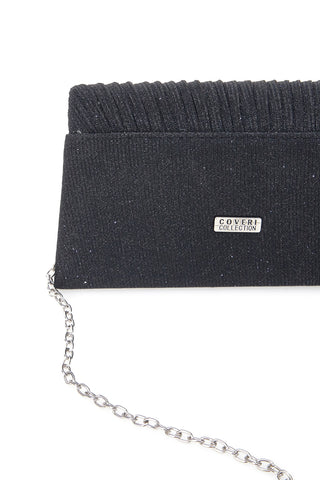 Clutch da sera nero effetto conchiglia COVERI COLLECTION SERA 099