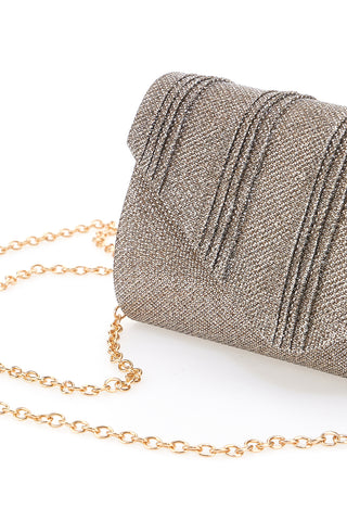 Blaue Abendclutch mit Falten und Glitzer COVERI COLLECTION SERA 099