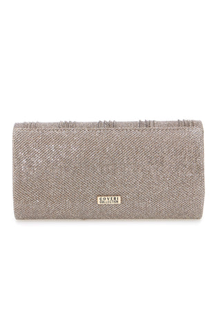 Clutch da sera blu con pieghe e brillantini COVERI COLLECTION SERA 099