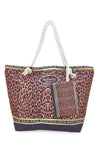 Borsa mare leopardata con manici corda Juice ITACA