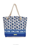Borsa mare con pochette fantasia blu bianco Juice Santorini 0169