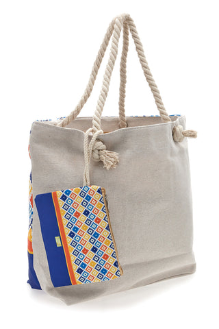 Borsa mare con pochette fantasia multicolore Juice Ischia 0169