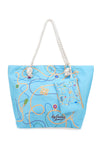Borsa mare azzurra con stampa fantasia e pochette Juice ELBA 169