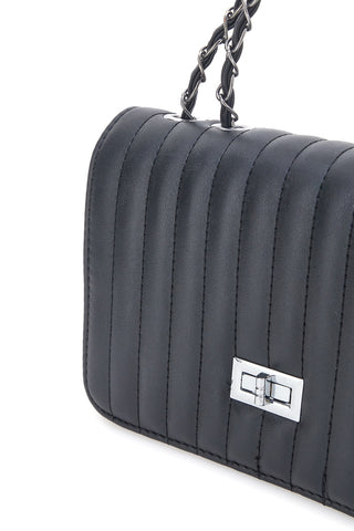 Schwarze gesteppte Tasche mit Doppelgriff PRIMA RIGA SPA ATENA