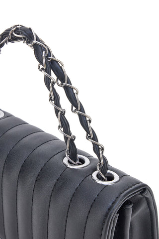 Schwarze gesteppte Tasche mit Doppelgriff PRIMA RIGA SPA ATENA