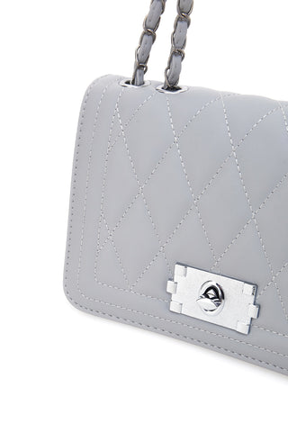 Borsa grigia trapuntata con tracolla a catena Prima Riga SPA CLIO