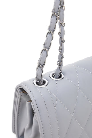 Borsa grigia trapuntata con tracolla a catena Prima Riga SPA CLIO