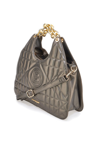 Borsa trapuntata verde oliva con manici a catena Laura Biagiotti LB25W-261-2
