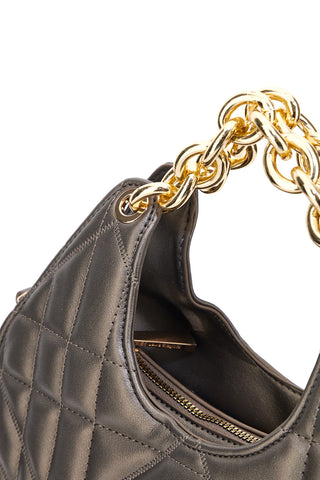 Borsa trapuntata verde oliva con manici a catena Laura Biagiotti LB25W-261-2