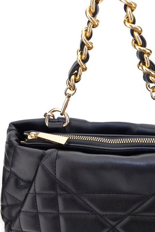 Laura Biagiotti LB25W-261-3 Schwarzer gesteppter Kettenrucksack