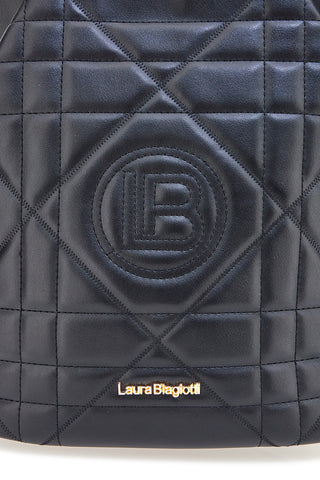 Laura Biagiotti LB25W-261-3 Schwarzer gesteppter Kettenrucksack
