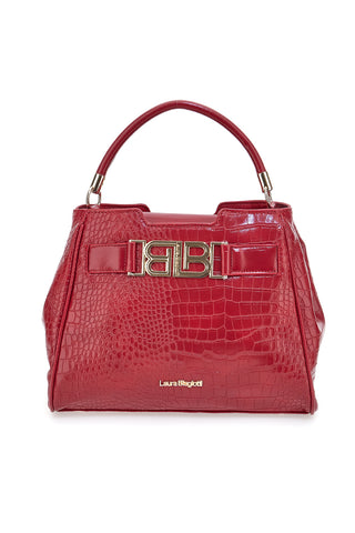 Borsa rossa effetto coccodrillo con manico rigido Laura Biagiotti LB25W-262-1