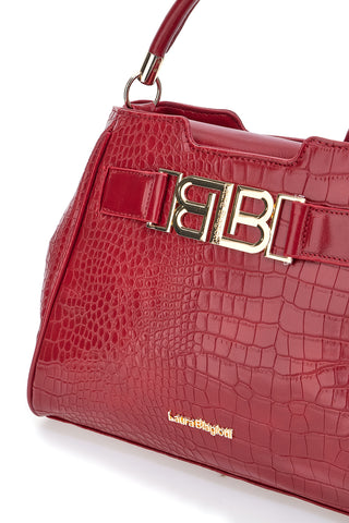 Borsa rossa effetto coccodrillo con manico rigido Laura Biagiotti LB25W-262-1