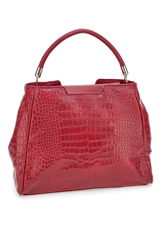 Borsa rossa effetto coccodrillo con manico rigido Laura Biagiotti LB25W-262-1